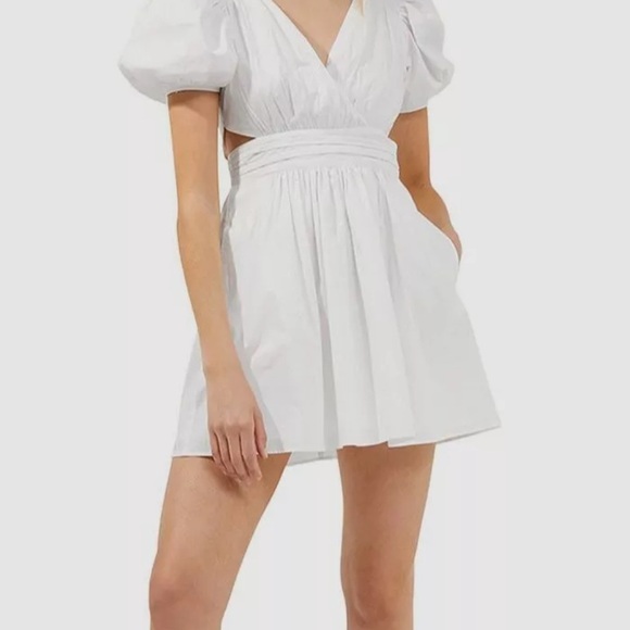 French Connection White Wrap Pleated Mini Dress - Picture 2 of 11